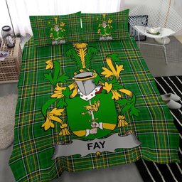 Irish Fay or O'Fee Coat of Arms Family Crest Ireland Bedding Set Irish National Tartan Irish County Bedding Set Duvet Covers