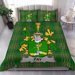 Irish Fay or O'Fee Coat of Arms Family Crest Ireland Bedding Set Irish National Tartan Irish County Bedding Set Duvet Covers