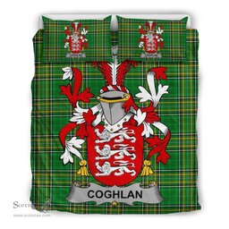 Irish Coghlan or McCoghlan Coat of Arms Family Crest Ireland Bedding Set Irish National Tartan Irish County Bedding Set Duvet Covers