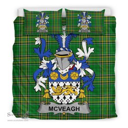 Irish McVeagh or McFingah Coat of Arms Family Crest Ireland Bedding Set Irish National Tartan Irish County Bedding Set Duvet Covers