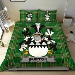 Irish Burton Coat of Arms Family Crest Ireland Bedding Set Irish National Tartan Irish County Bedding Set Duvet Covers