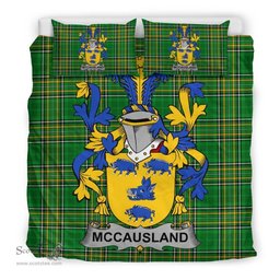 Irish McCausland Coat of Arms Family Crest Ireland Bedding Set Irish National Tartan Irish County Bedding Set Duvet Covers