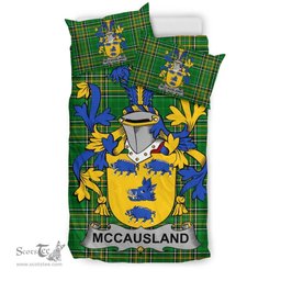 Irish McCausland Coat of Arms Family Crest Ireland Bedding Set Irish National Tartan Irish County Bedding Set Duvet Covers