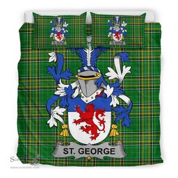Irish St. George Coat of Arms Family Crest Ireland Bedding Set Irish National Tartan Irish County Bedding Set Duvet Covers
