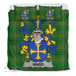Irish Ward Coat of Arms Family Crest Ireland Bedding Set Irish National Tartan Irish County Bedding Set Duvet Covers