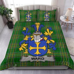 Irish Ward Coat of Arms Family Crest Ireland Bedding Set Irish National Tartan Irish County Bedding Set Duvet Covers
