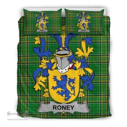 Irish Roney or O'Rooney Coat of Arms Family Crest Ireland Bedding Set Irish National Tartan Irish County Bedding Set Duvet Covers
