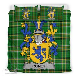 Irish Roney or O'Rooney Coat of Arms Family Crest Ireland Bedding Set Irish National Tartan Irish County Bedding Set Duvet Covers
