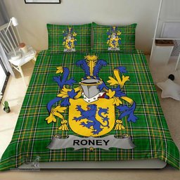 Irish Roney or O'Rooney Coat of Arms Family Crest Ireland Bedding Set Irish National Tartan Irish County Bedding Set Duvet Covers