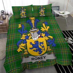 Irish Roney or O'Rooney Coat of Arms Family Crest Ireland Bedding Set Irish National Tartan Irish County Bedding Set Duvet Covers