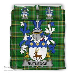 Irish Rutledge Coat of Arms Family Crest Ireland Bedding Set Irish National Tartan Irish County Bedding Set Duvet Covers
