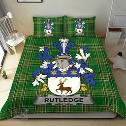 Irish Rutledge Coat of Arms Family Crest Ireland Bedding Set Irish National Tartan Irish County Bedding Set Duvet Covers
