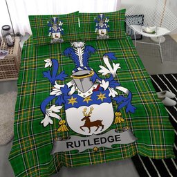 Irish Rutledge Coat of Arms Family Crest Ireland Bedding Set Irish National Tartan Irish County Bedding Set Duvet Covers