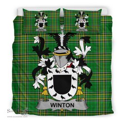 Irish Winton Coat of Arms Family Crest Ireland Bedding Set Irish National Tartan Irish County Bedding Set Duvet Covers