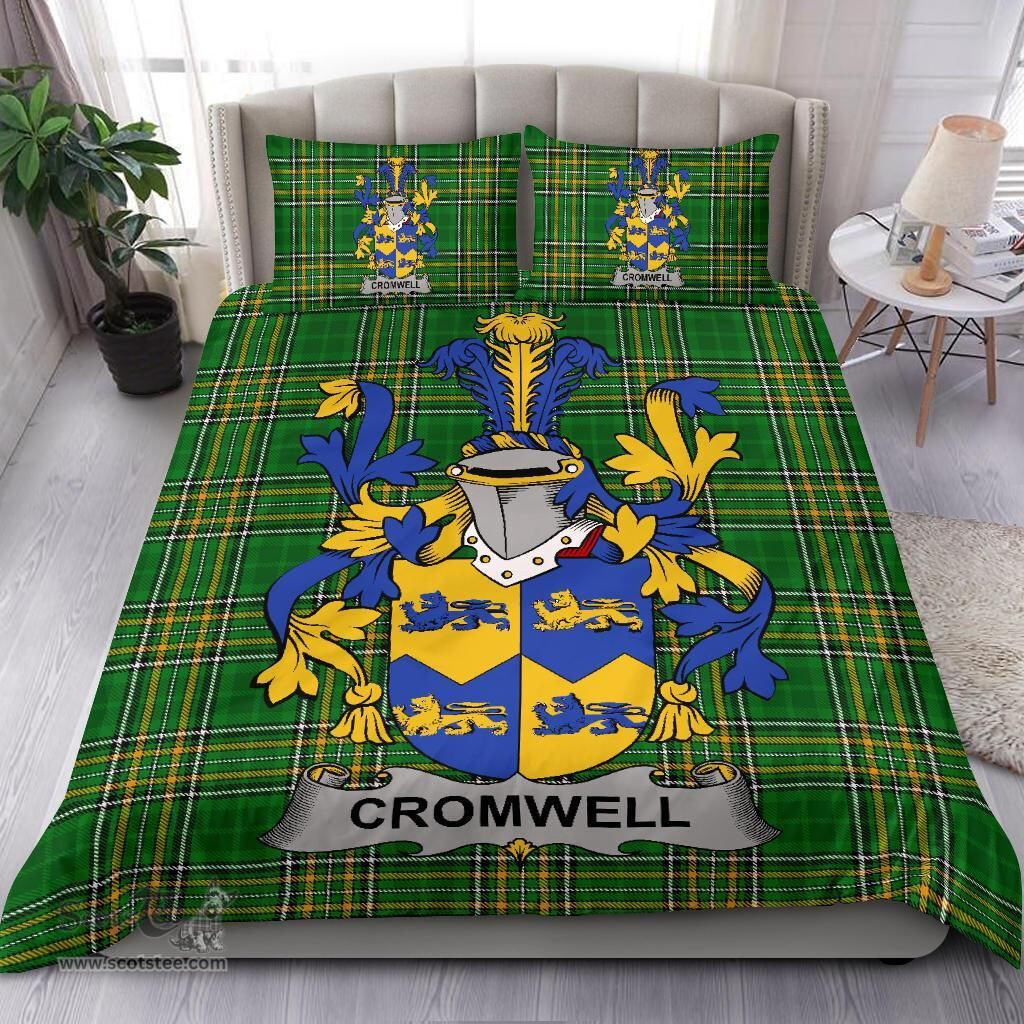 Irish Cromwell Coat of Arms Family Crest Ireland Bedding Set Irish National Tartan Irish County Bedding Set Duvet Covers