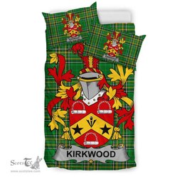 Irish Kirkwood Coat of Arms Family Crest Ireland Bedding Set Irish National Tartan Irish County Bedding Set Duvet Covers