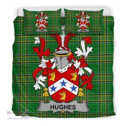 Irish Hughes Coat of Arms Family Crest Ireland Bedding Set Irish National Tartan Irish County Bedding Set Duvet Covers