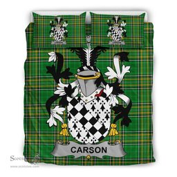 Irish Carson Coat of Arms Family Crest Ireland Bedding Set Irish National Tartan Irish County Bedding Set Duvet Covers