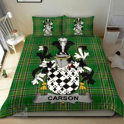 Irish Carson Coat of Arms Family Crest Ireland Bedding Set Irish National Tartan Irish County Bedding Set Duvet Covers