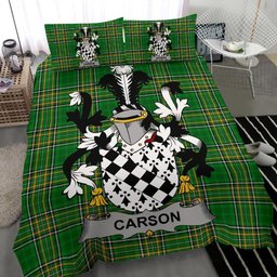 Irish Carson Coat of Arms Family Crest Ireland Bedding Set Irish National Tartan Irish County Bedding Set Duvet Covers