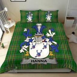 Irish Hanna or O'Hanna Coat of Arms Family Crest Ireland Bedding Set Irish National Tartan Irish County Bedding Set Duvet Covers