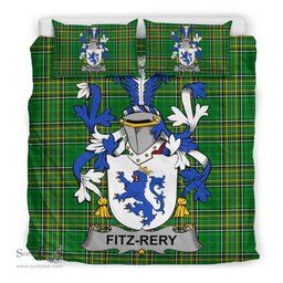 Irish Fitz-Rery Coat of Arms Family Crest Ireland Bedding Set Irish National Tartan Irish County Bedding Set Duvet Covers