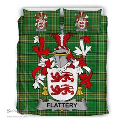 Irish Flattery or O'Flattery Coat of Arms Family Crest Ireland Bedding Set Irish National Tartan Irish County Bedding Set Duvet Covers