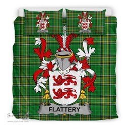 Irish Flattery or O'Flattery Coat of Arms Family Crest Ireland Bedding Set Irish National Tartan Irish County Bedding Set Duvet Covers