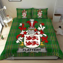 Irish Flattery or O'Flattery Coat of Arms Family Crest Ireland Bedding Set Irish National Tartan Irish County Bedding Set Duvet Covers
