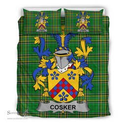 Irish Cosker or McCosker Coat of Arms Family Crest Ireland Bedding Set Irish National Tartan Irish County Bedding Set Duvet Covers
