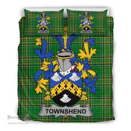 Irish Townshend or Townsend Coat of Arms Family Crest Ireland Bedding Set Irish National Tartan Irish County Bedding Set Duvet Covers