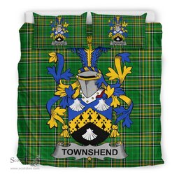 Irish Townshend or Townsend Coat of Arms Family Crest Ireland Bedding Set Irish National Tartan Irish County Bedding Set Duvet Covers
