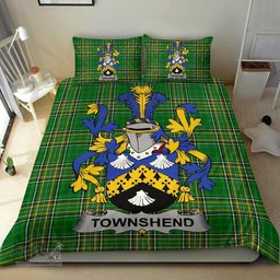 Irish Townshend or Townsend Coat of Arms Family Crest Ireland Bedding Set Irish National Tartan Irish County Bedding Set Duvet Covers
