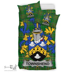 Irish Townshend or Townsend Coat of Arms Family Crest Ireland Bedding Set Irish National Tartan Irish County Bedding Set Duvet Covers