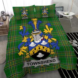 Irish Townshend or Townsend Coat of Arms Family Crest Ireland Bedding Set Irish National Tartan Irish County Bedding Set Duvet Covers
