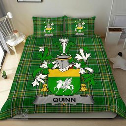 Irish Quinn or O'Quin Coat of Arms Family Crest Ireland Bedding Set Irish National Tartan Irish County Bedding Set Duvet Covers