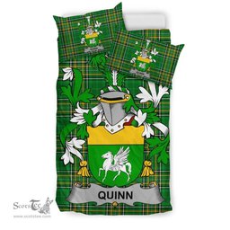 Irish Quinn or O'Quin Coat of Arms Family Crest Ireland Bedding Set Irish National Tartan Irish County Bedding Set Duvet Covers