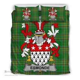 Irish Esmonde Coat of Arms Family Crest Ireland Bedding Set Irish National Tartan Irish County Bedding Set Duvet Covers