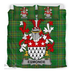 Irish Esmonde Coat of Arms Family Crest Ireland Bedding Set Irish National Tartan Irish County Bedding Set Duvet Covers