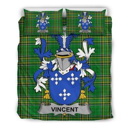 Irish Vincent Coat of Arms Family Crest Ireland Bedding Set Irish National Tartan Irish County Bedding Set Duvet Covers