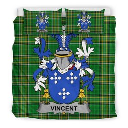 Irish Vincent Coat of Arms Family Crest Ireland Bedding Set Irish National Tartan Irish County Bedding Set Duvet Covers