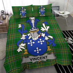 Irish Vincent Coat of Arms Family Crest Ireland Bedding Set Irish National Tartan Irish County Bedding Set Duvet Covers