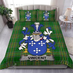 Irish Vincent Coat of Arms Family Crest Ireland Bedding Set Irish National Tartan Irish County Bedding Set Duvet Covers