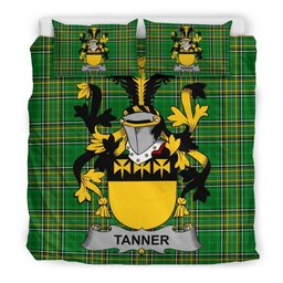 Irish Tanner Coat of Arms Family Crest Ireland Bedding Set Irish National Tartan Irish County Bedding Set Duvet Covers