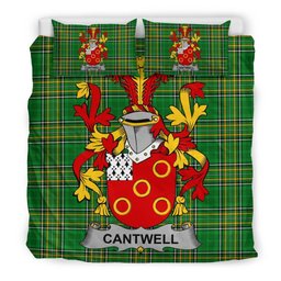 Irish Cantwell Coat of Arms Family Crest Ireland Bedding Set Irish National Tartan Irish County Bedding Set Duvet Covers