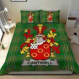 Irish Cantwell Coat of Arms Family Crest Ireland Bedding Set Irish National Tartan Irish County Bedding Set Duvet Covers
