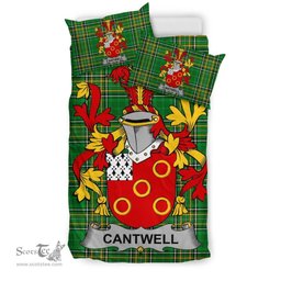 Irish Cantwell Coat of Arms Family Crest Ireland Bedding Set Irish National Tartan Irish County Bedding Set Duvet Covers