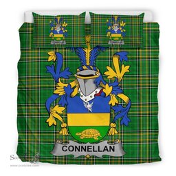 Irish Connellan or O'Connellan Coat of Arms Family Crest Ireland Bedding Set Irish National Tartan Irish County Bedding Set Duvet Covers