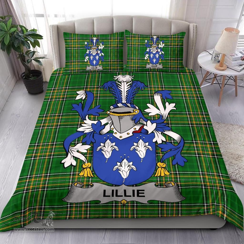 Irish Lillie or MacLilly Coat of Arms Family Crest Ireland Bedding Set Irish National Tartan Irish County Bedding Set Duvet Covers