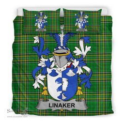Irish Linaker Coat of Arms Family Crest Ireland Bedding Set Irish National Tartan Irish County Bedding Set Duvet Covers